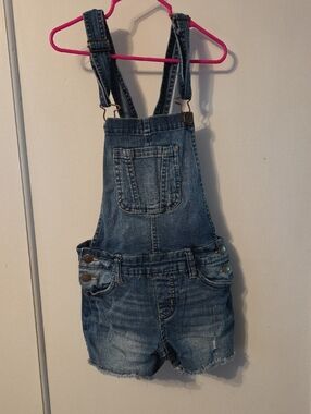 Justice Denim Short Overalls - Blue